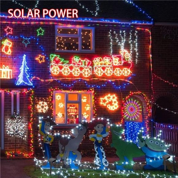 2 Pack Solar String Lights Outdoor, 39.4 FT 120 LED, 8 Modes - Picture 2 of 7